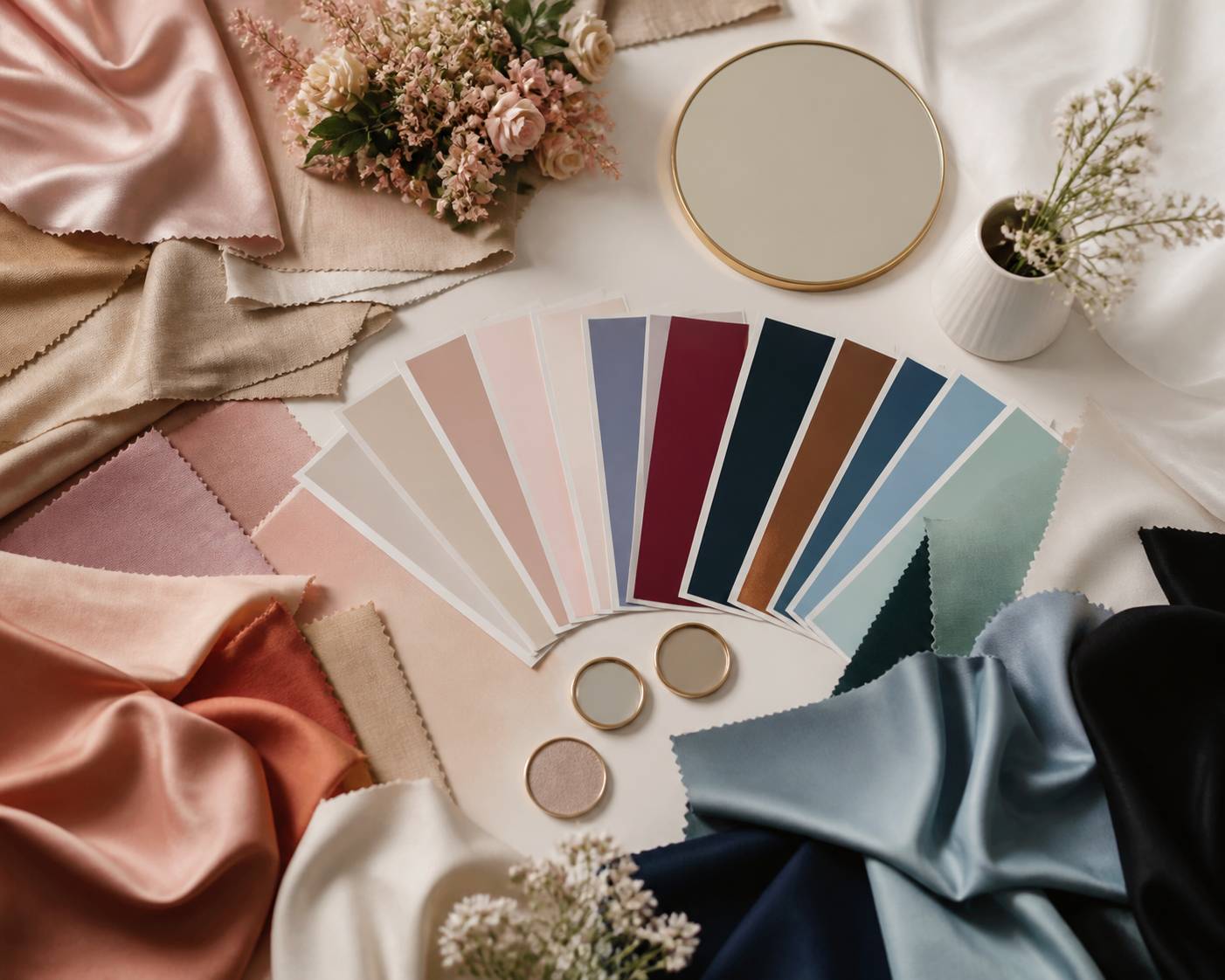 Éventail de tissus colorés pour une analyse colorimétrique